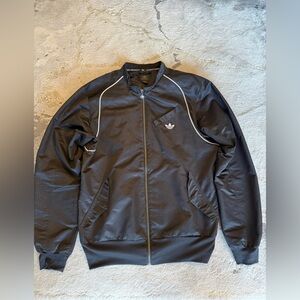 adidas Black Bomber Jacket with White Piping